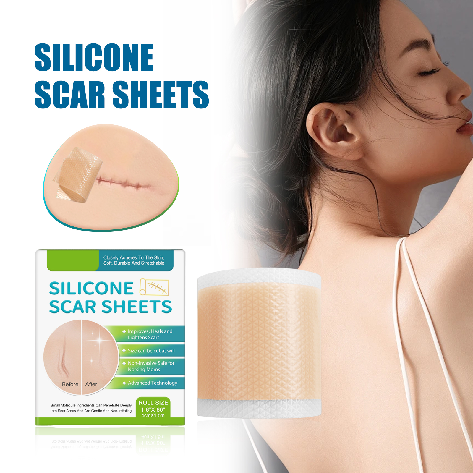 Silicone Scar Sheets Self-adhesive Beauty Stickers Surgical Scars ...