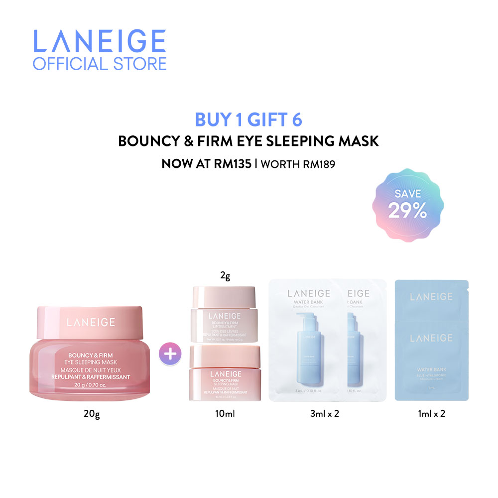 [Buy 1 Free 6] LANEIGE Bouncy & Firm Eye Sleeping Mask Set | Shopee ...