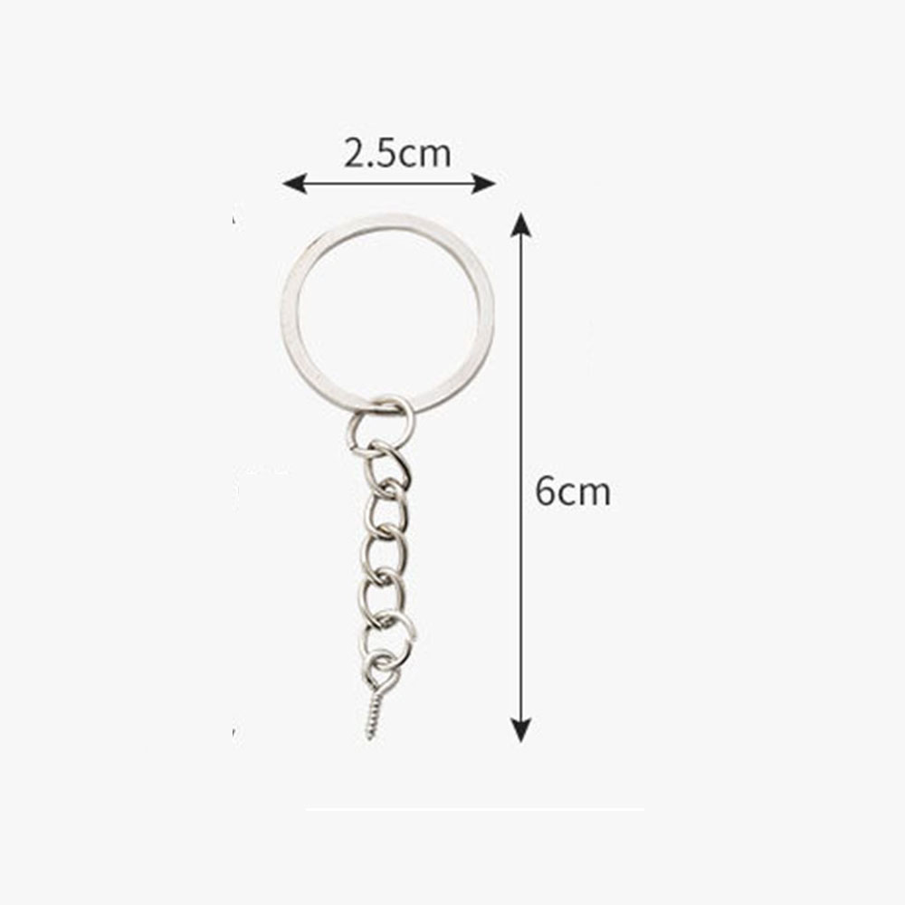 50 Pcs 25mm Silver Keychain Diy Rings, Short Split Rings, Key Holders ...