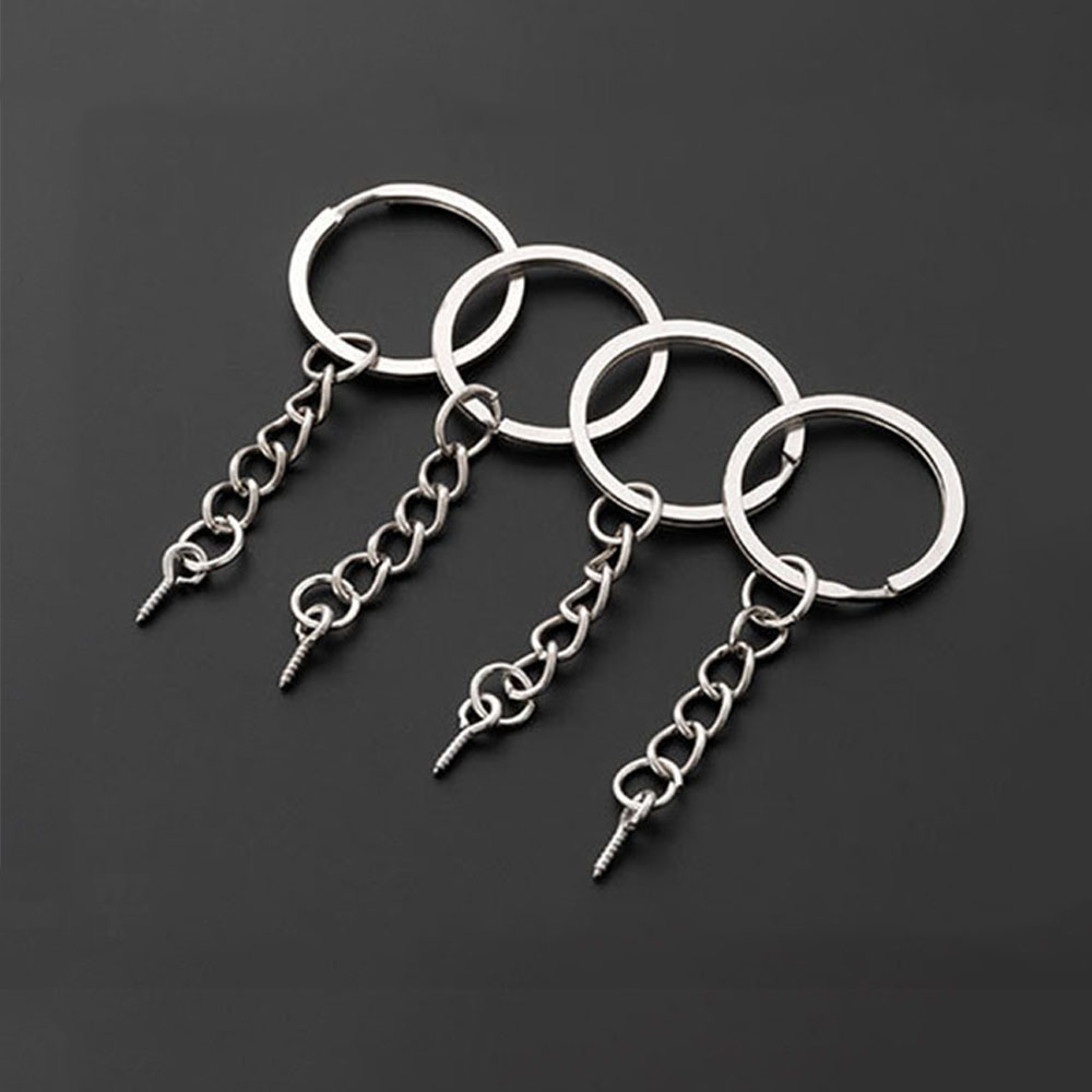 50 Pcs 25mm Silver Keychain Diy Rings, Short Split Rings, Key Holders ...