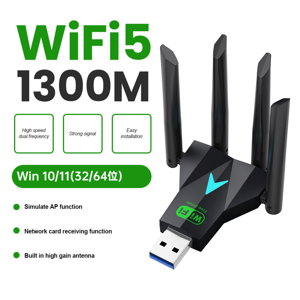 1300mbps usb wifi adapter 4 antennas usb network card driver free dual