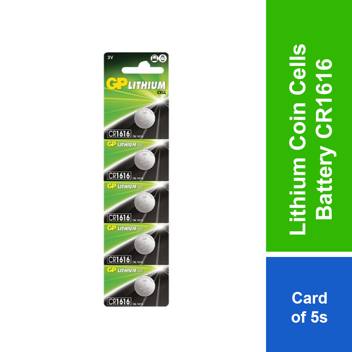 GP Lithium Coin Cells Battery CR1616 (Card of 5s) | Shopee Malaysia