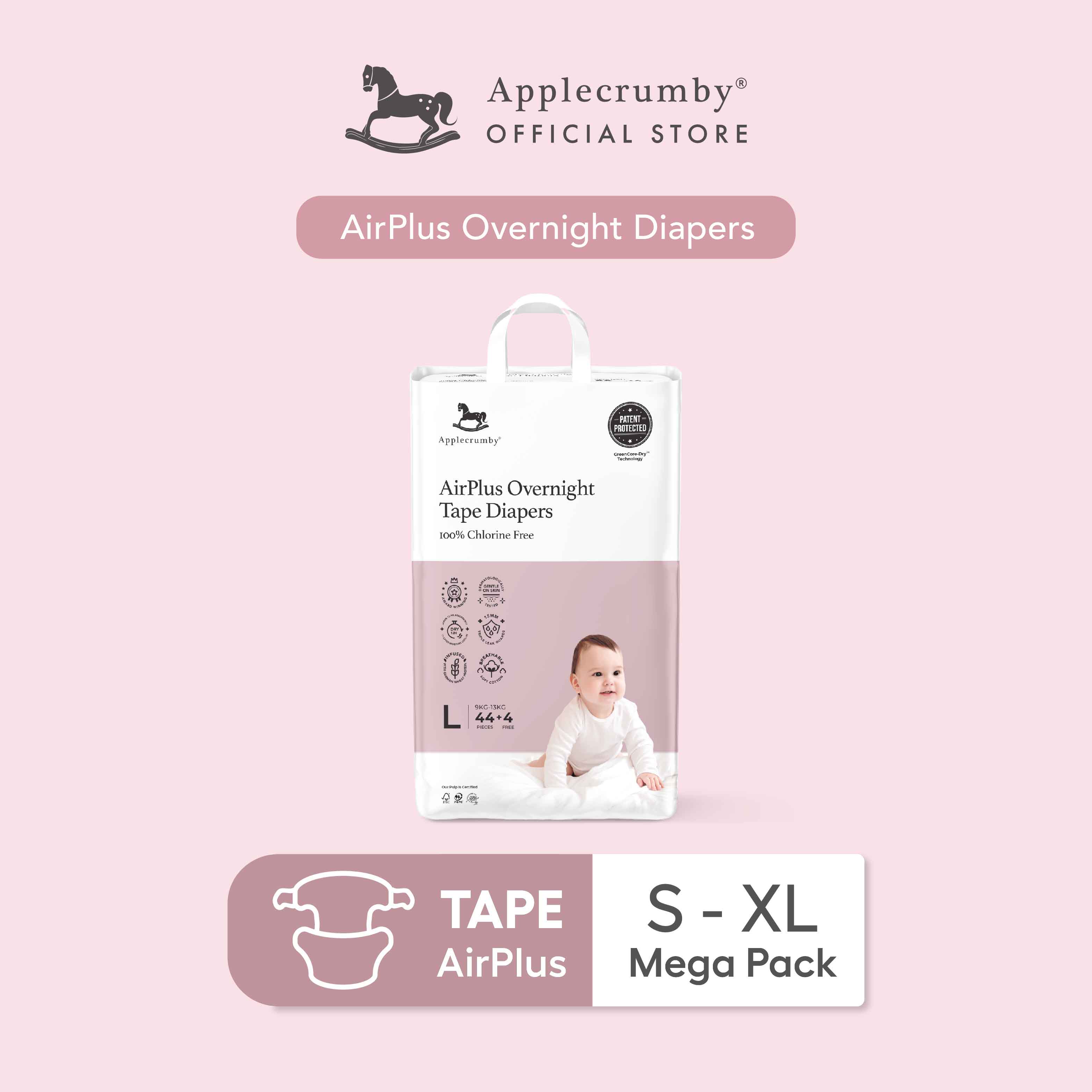 Applecrumby Slimdry+ Pull Up Diapers Mega