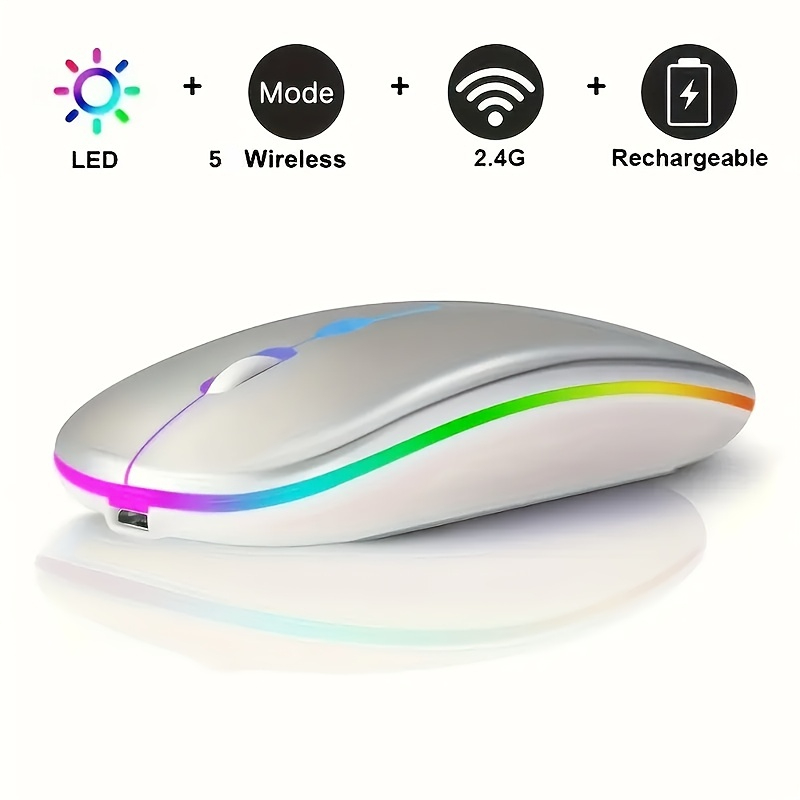 Rechargeable Wireless Mouse 2.4G Bluetooth Dual Mode Rechargeable for ...