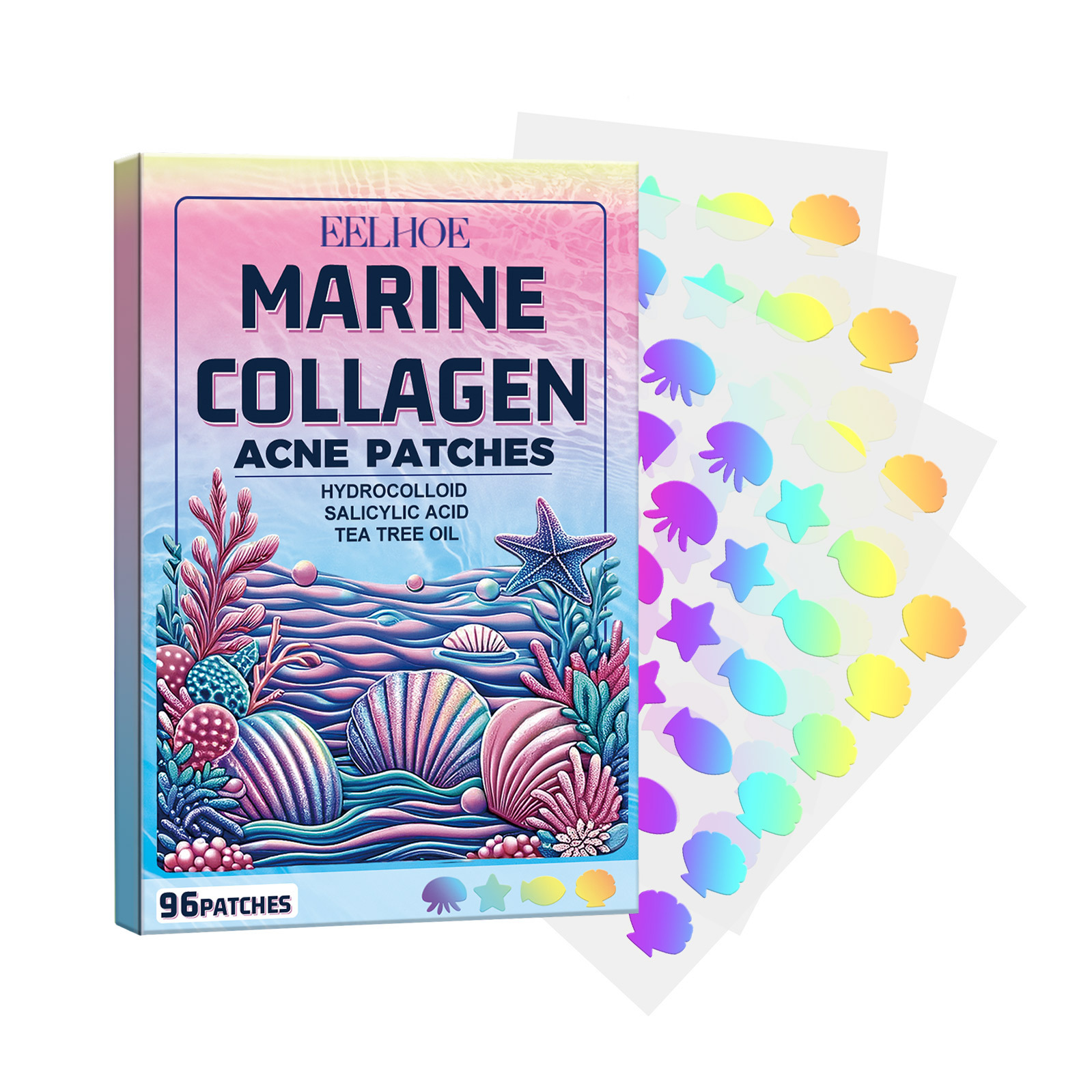 Cute Marine Collagen Patches for Acne, 96 Pieces Perfect for Spots and ...
