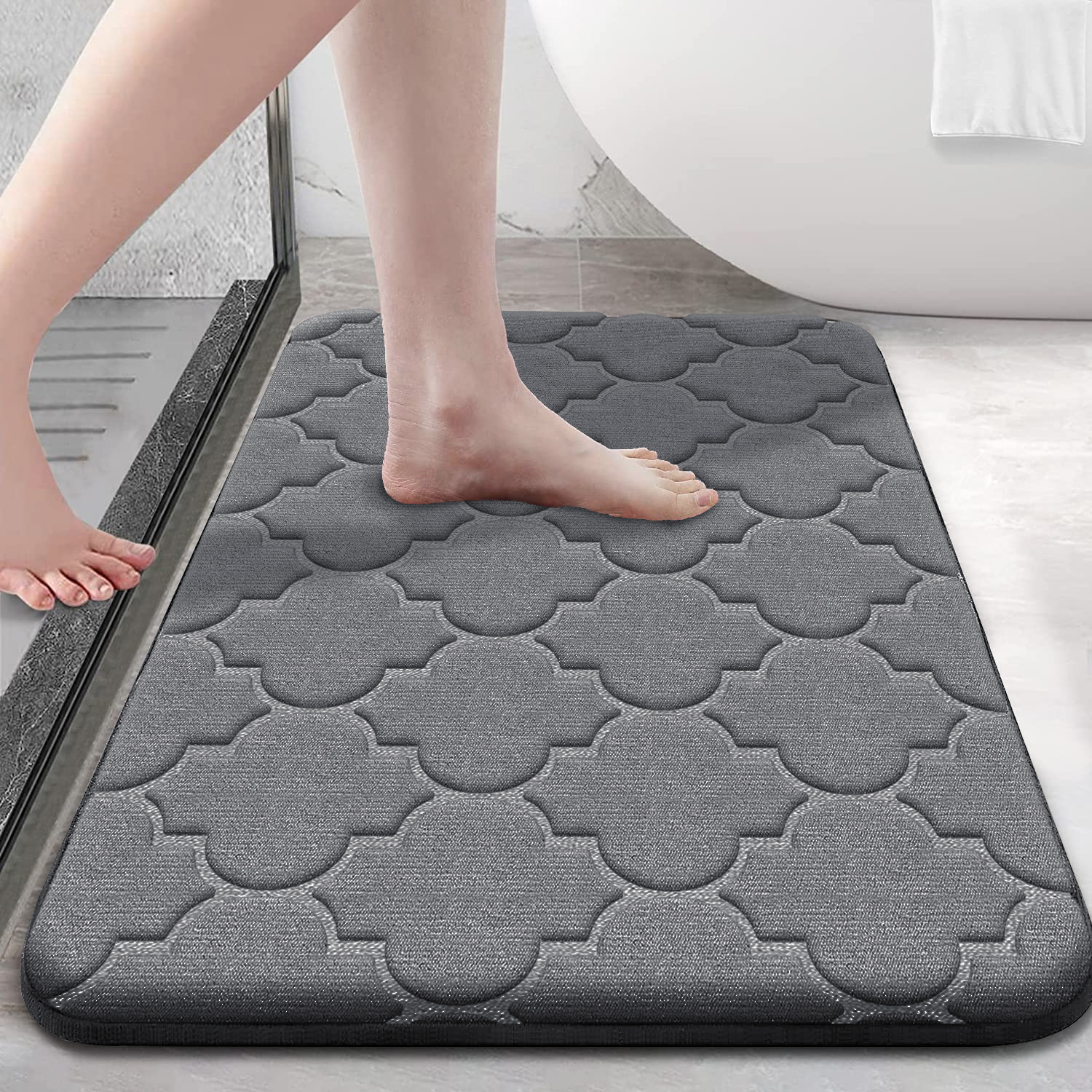 Bathroom floor mat anti-slip bath mat water-absorbent bathroom mat door mat floor rug home ...