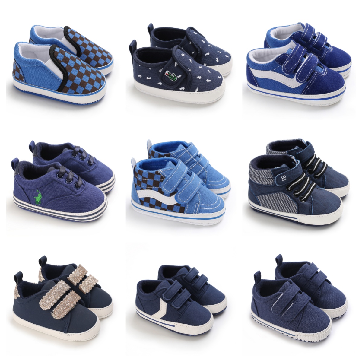 0-1 Male Baby High Top Sports Shoes With Soft Soles Baby Shoes | Shopee ...