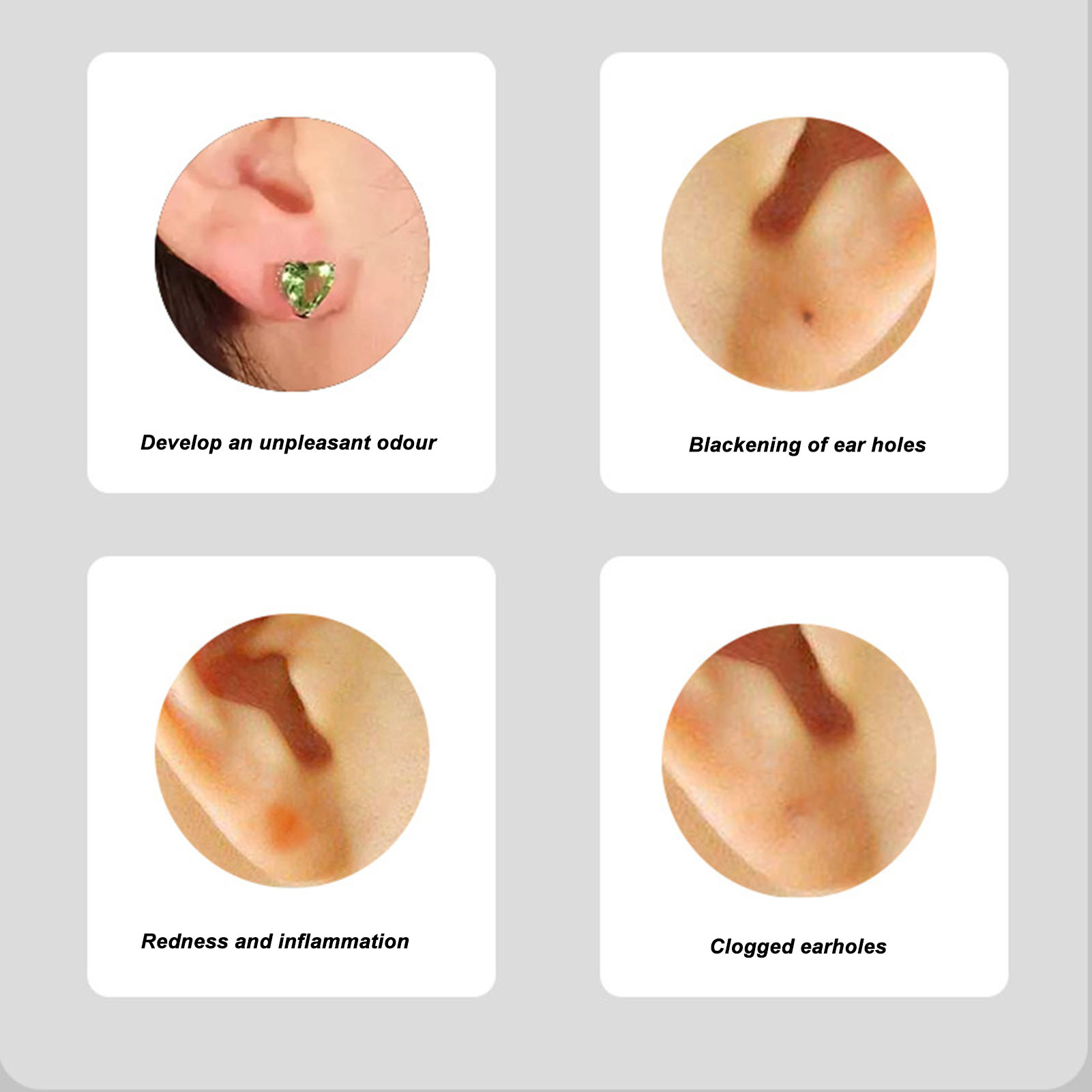 Earring Hole Cleaning Set – Piercing Cleaning Liquid + Ear Piercing ...