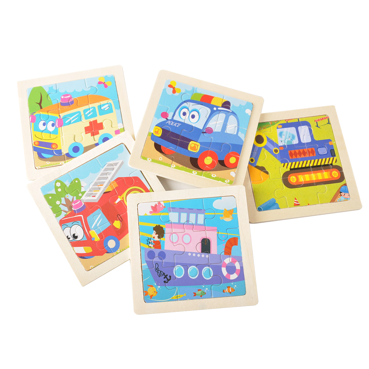1Pc Kids Wooden Puzzle Cartoon Educational Jigsaw Toys Montessori Toys ...