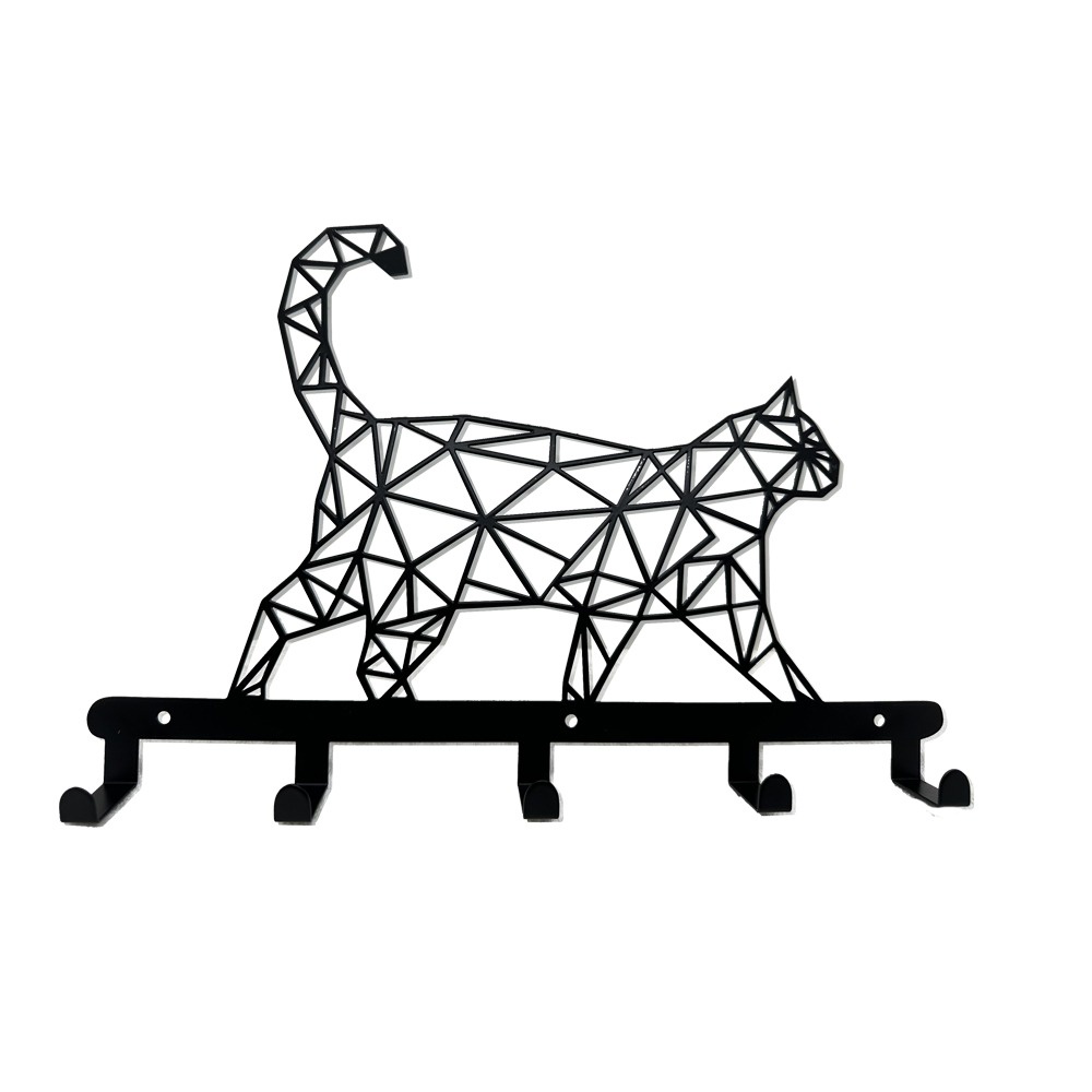 1pc Metal Hollow Cat Coat Rack, Wall Mounted Coat Hanger ...