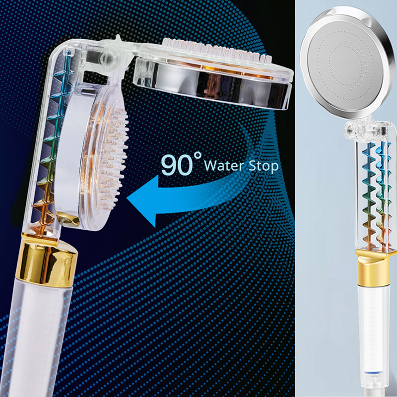 Turbofan Shower Head With Filter 90 Rotation High Pressure Water Saving
