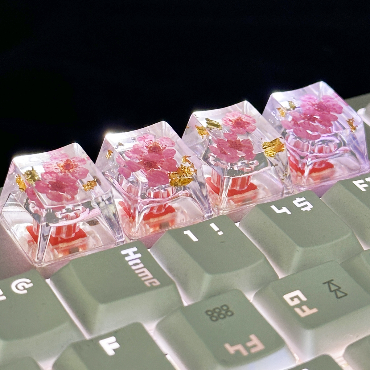 1 Piece Super Transparent Flower Keycap Real Flower Dried Flower ...