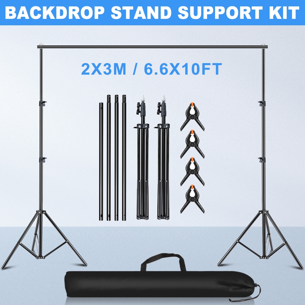 Stand Set Studio Portable Support 4x Clamps Photography Backdrop ...