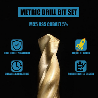 M35 5% Cobalt Metric Drill Bits Set (1Mm-10Mm/19Pcs), Straight Shank ...
