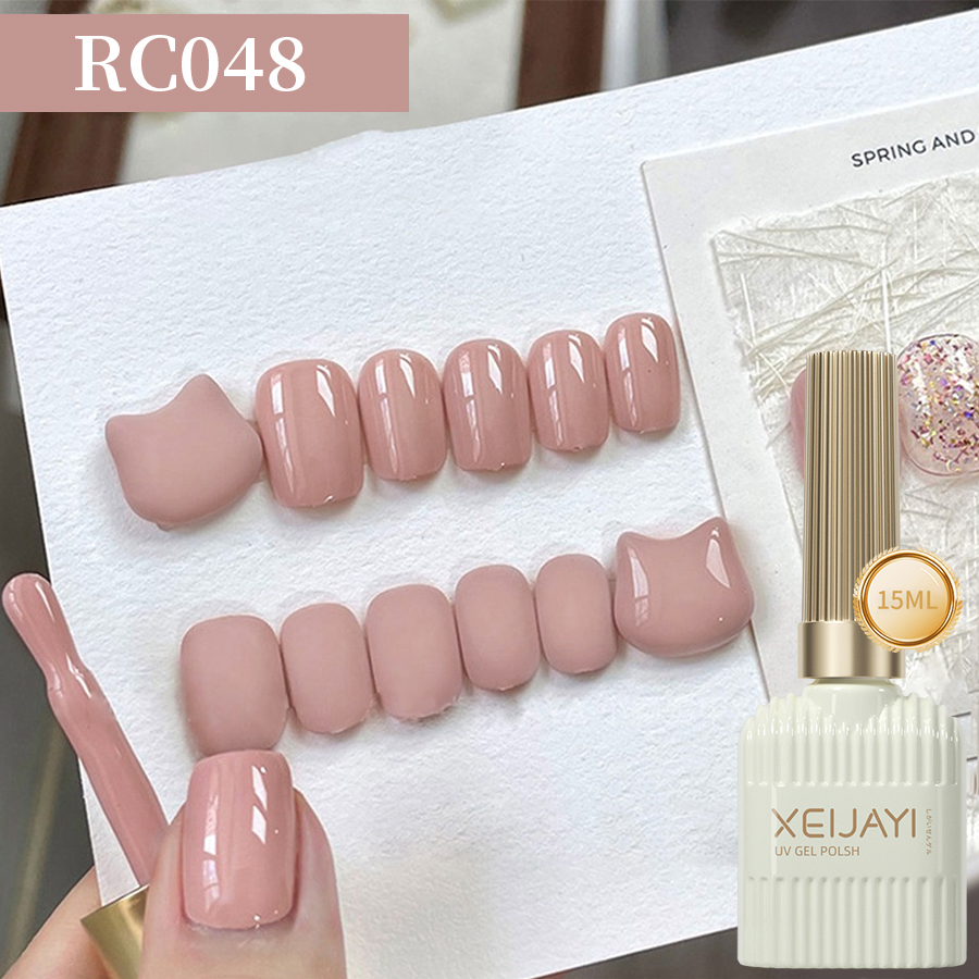 Xeijayi 1Pc 15Ml Pink Gel Nail Polish, Translucent Color Uv Light Cure