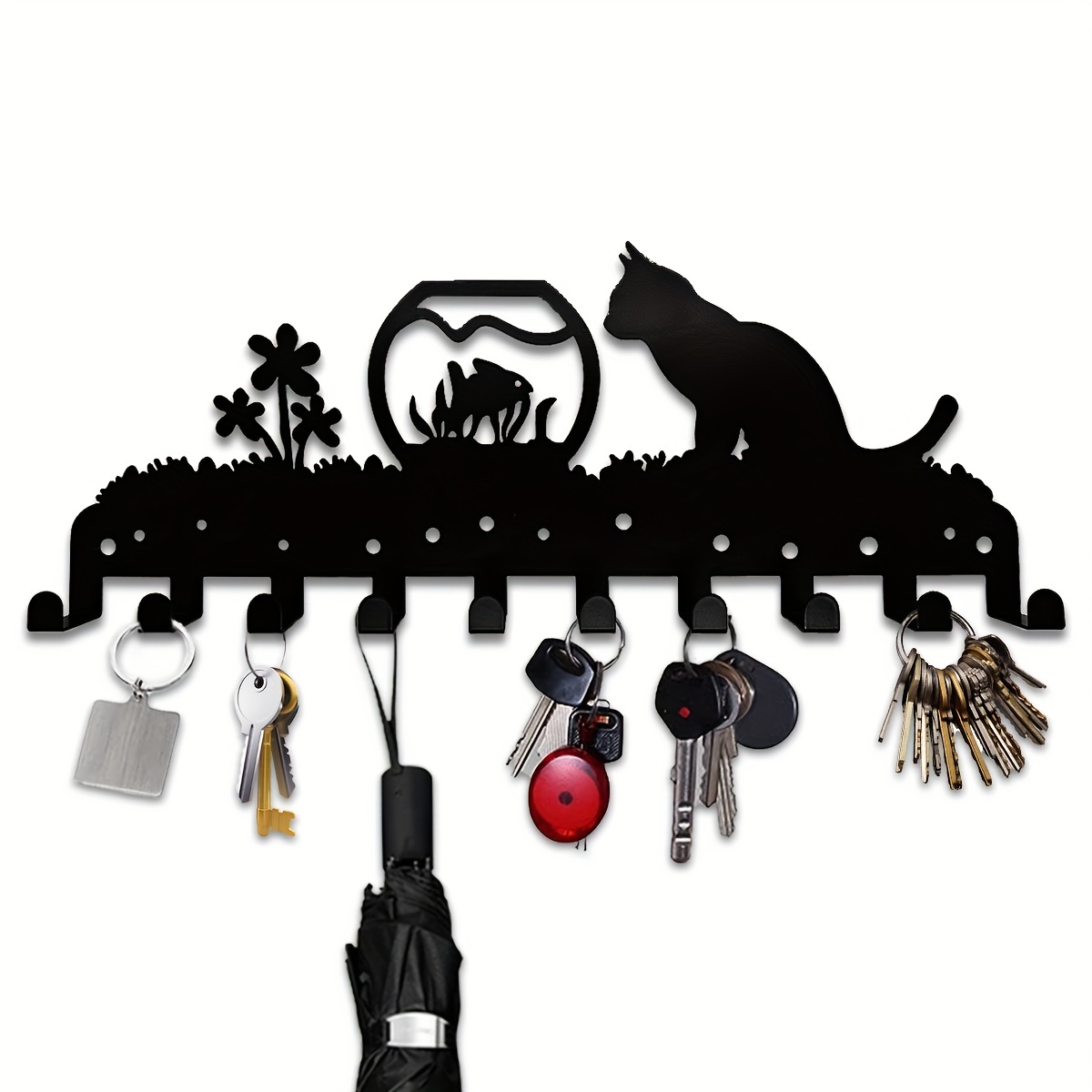 1pc Wall Hanging Key Rack, Wall Mounted Metal Wall Hanger, Multipurpose