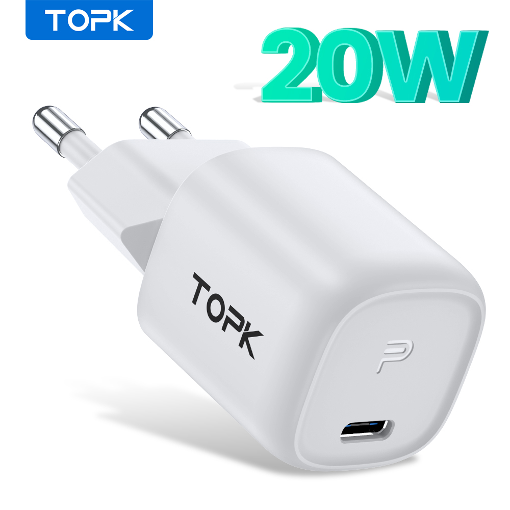 TOPK 20W Mini USB C Fast Power Delivery 3.0 AC Adapter USB C | Shopee ...