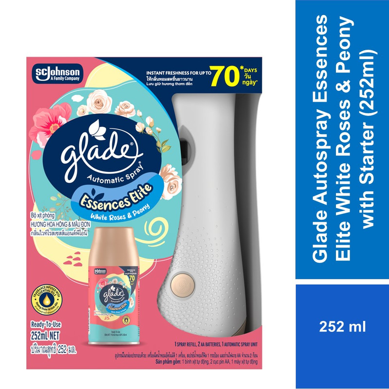 Glade Room Air Freshener Essences Elite Automatic Spray Starter - White ...