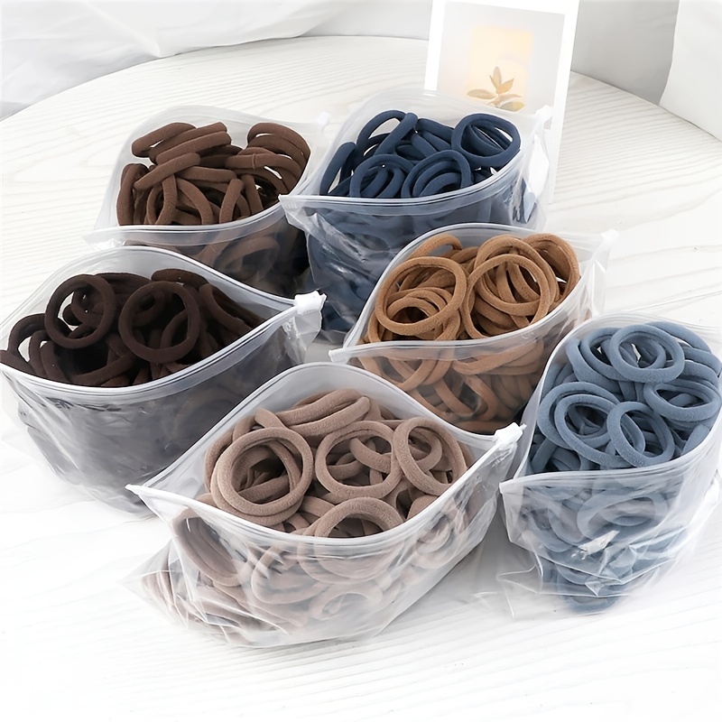 50pcs Seamless Towel Ring Head Rope Solid Color High Elastic Ponytail ...