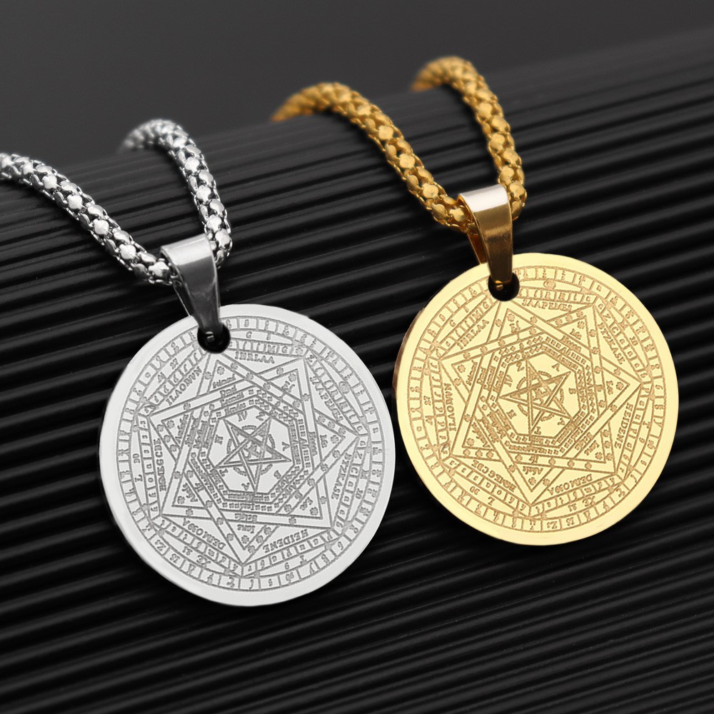 1Pc Stainless Steel Vintage Fashion True God Seal Rune Pendant Men'S ...