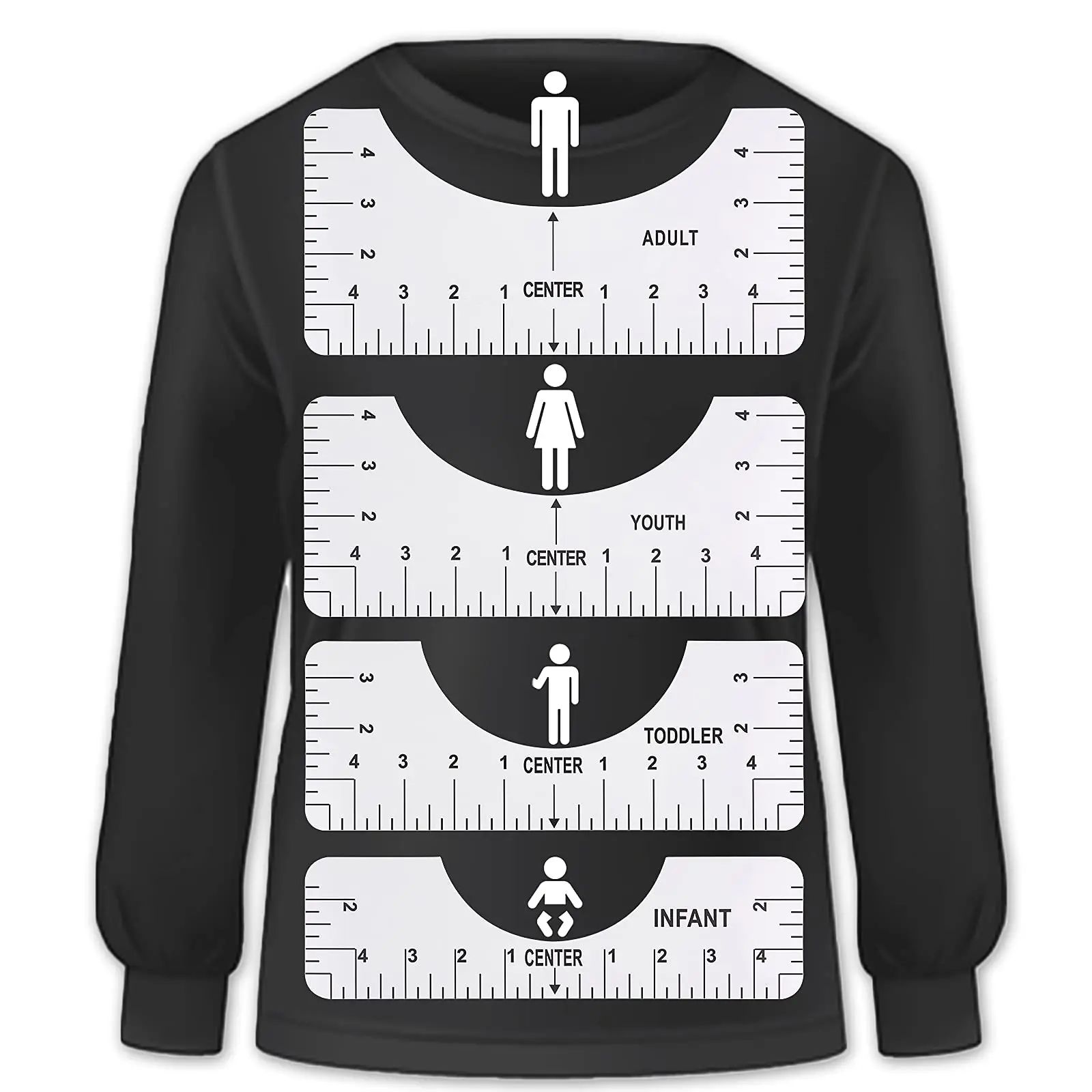 4 Pcs T Shirt Alignment Ruler Acrylic Alignment Graphics Ruler For ...