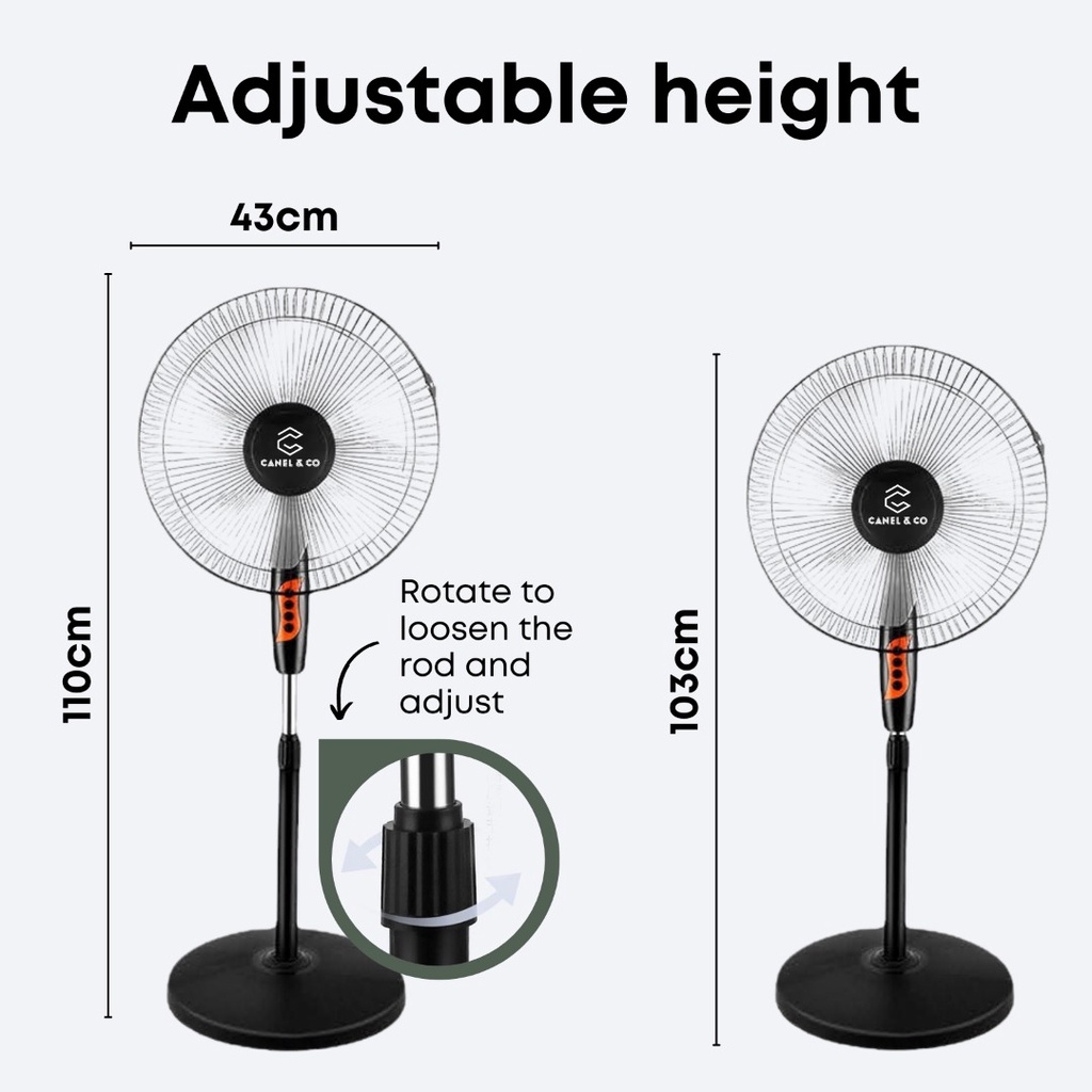 ATLAS UltraStrong 16-Inch Stand Fan – 5-Blade Floor Fan with 3-Speed ...