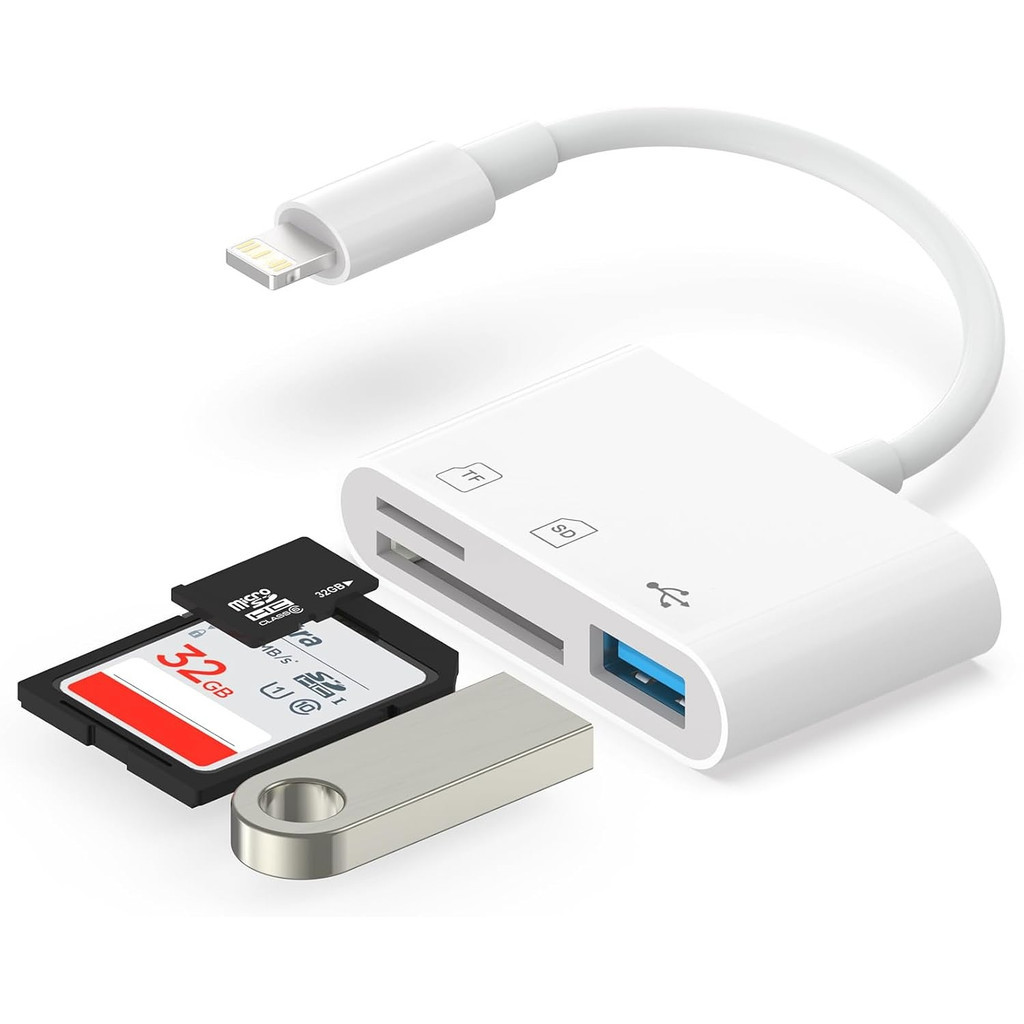 IOS Card Reader for Phone 2 IN 1 SD TF Memory Card Camera Viewer USB ...