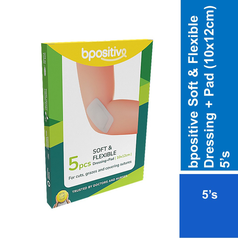 bpositive Soft & Flexible Dressing + Pad (10x12cm) 5's | Shopee Malaysia