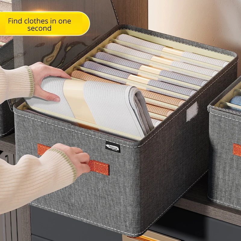 1Pc Oxford Partition Clothing Pants Storage Box With Cover For ...