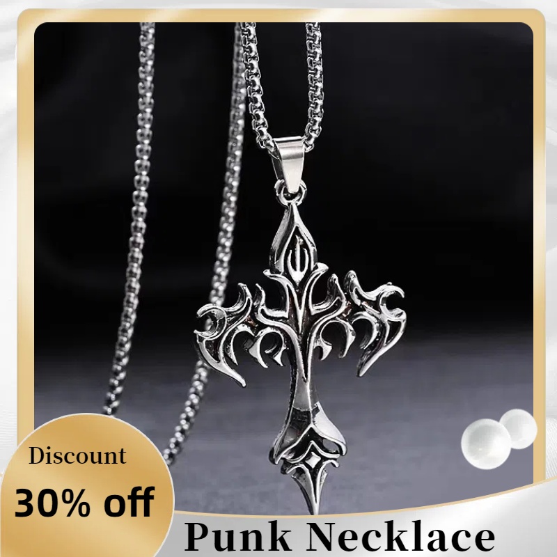 Men  Vintage Punk Sword Cross Stud