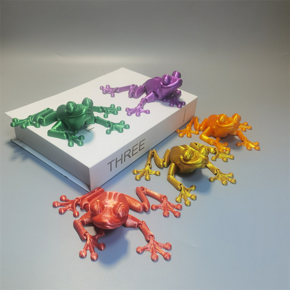 1 Piece Toy Frog 3D Printing Movable Joint Ornaments Can Stand Funny ...