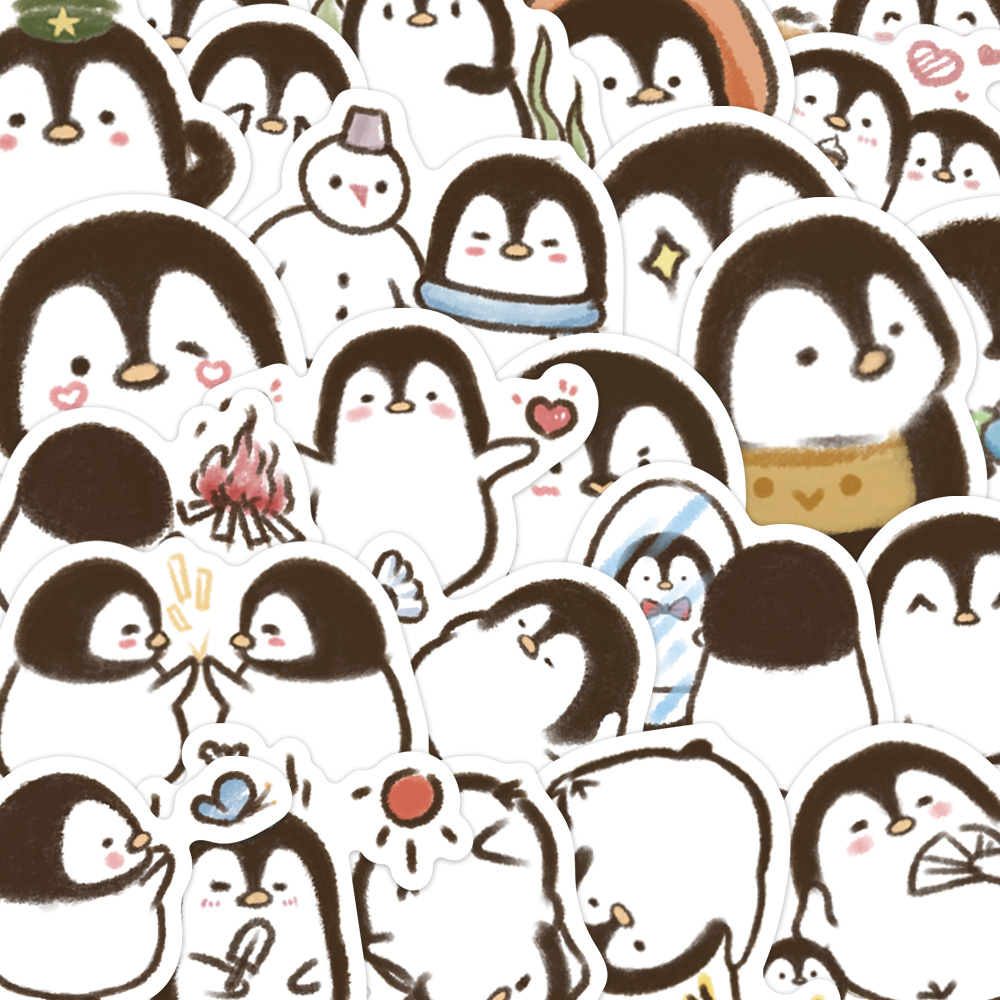 50pcs Cute little penguin graffiti stickers cute cartoon water cup ...