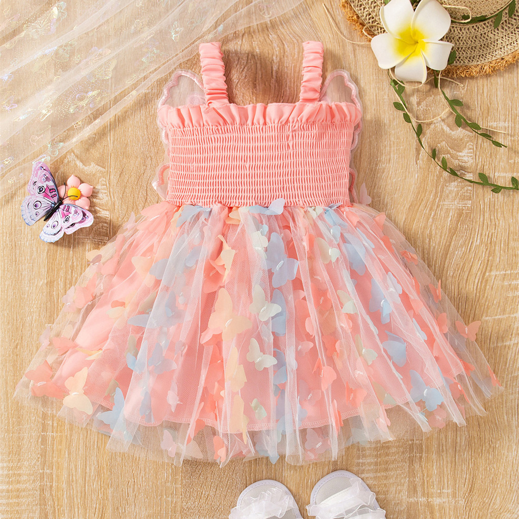 princess polly baby blue dress Luxury Chiffon Butterfly Dress For Girls Toddler Wedding Birthday Photo  Shoot