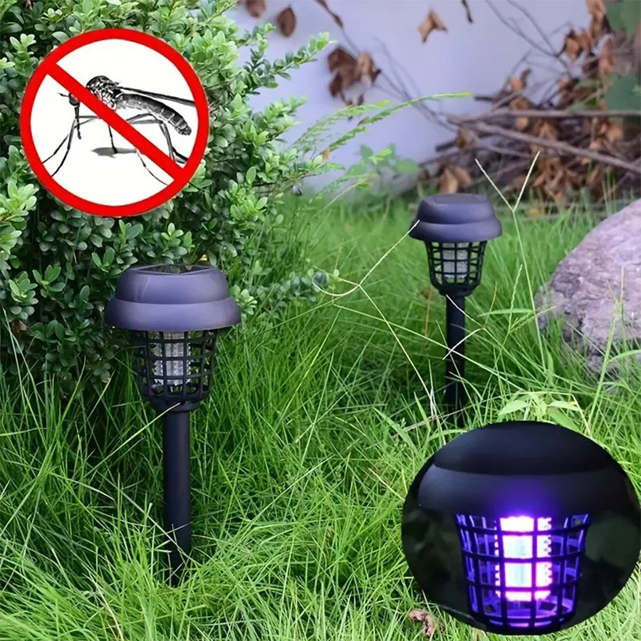 1pc Solar Mosquito Repellent Lamp Outdoor Circular Ground Insertion