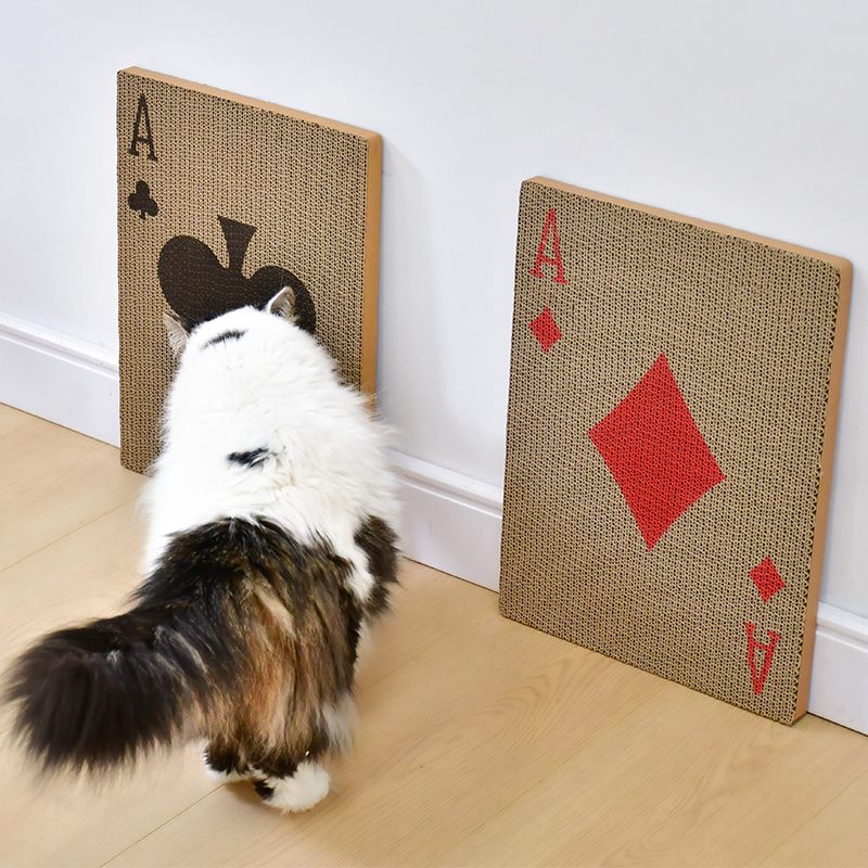 Playing Cards Cat Scratch Board Wall Stickers Claw Grinding Toys ...