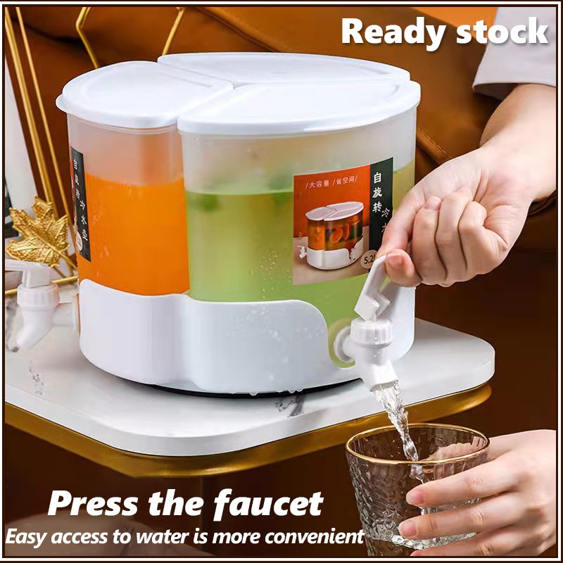 5.2L Rotatable Water Dispenser Jug | 360° Hot Cold Water Container ...