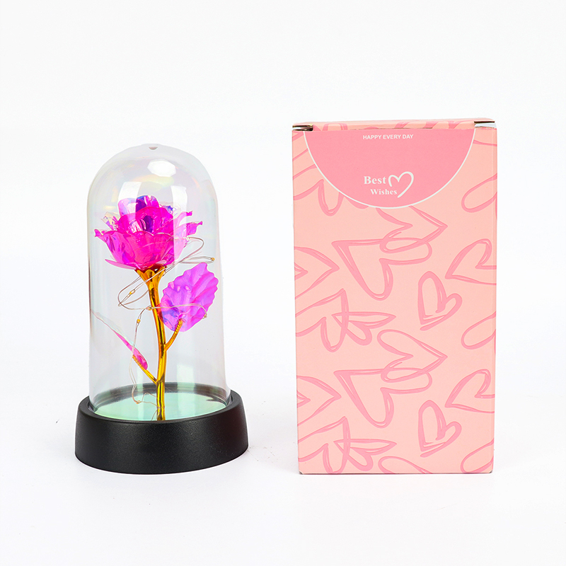 Women's Day Gifts Festival Angel Eternal Flower Glass Cover Rose Decoration Valentine's Day