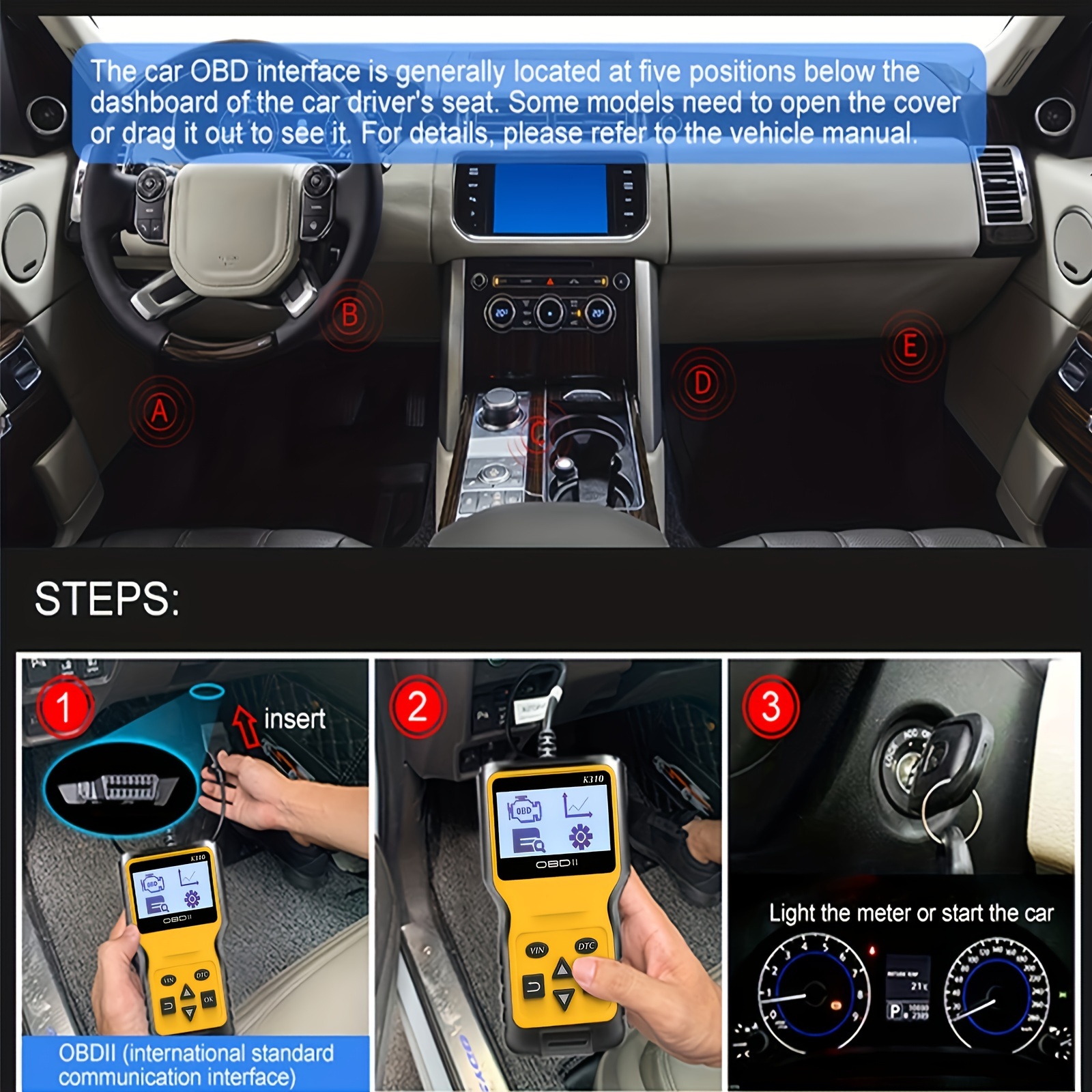 Car OBD2 Scanner, K310 Upgraded, Code Reader Engine Fault Code Reader