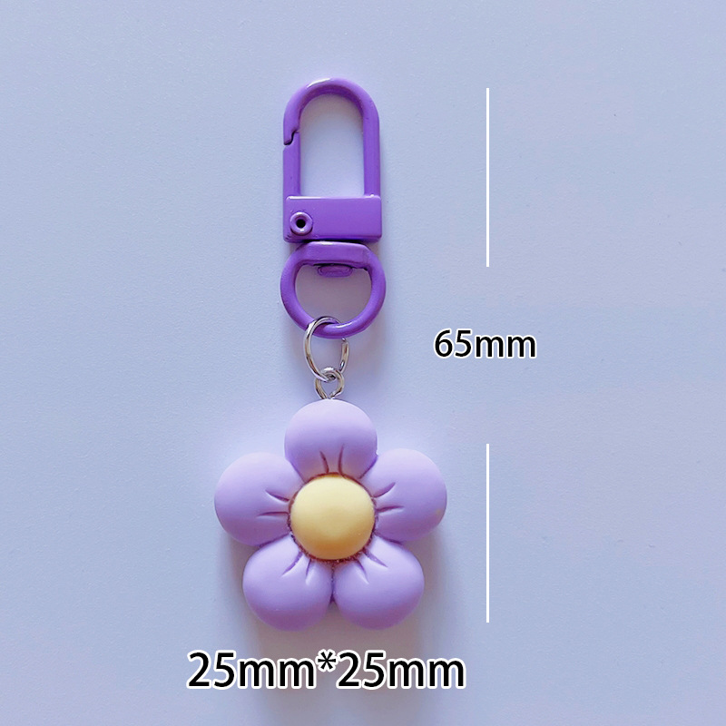 1 Piece Resin Five-Petal Flower Keychain Mobile Phone Chain Pendant Bag ...