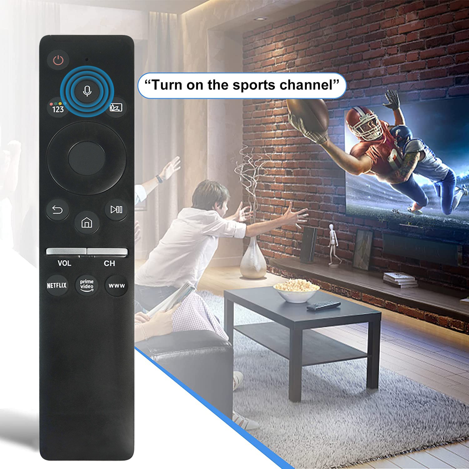 Voice Remote for Samsung Smart TV QLED UHD Frame Curved 4K 8K Q60 Q70 ...
