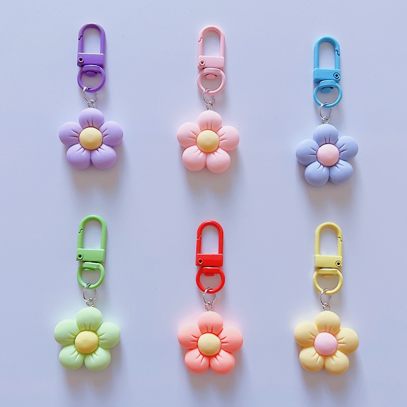 1 Piece Resin Five-Petal Flower Keychain Mobile Phone Chain Pendant Bag ...