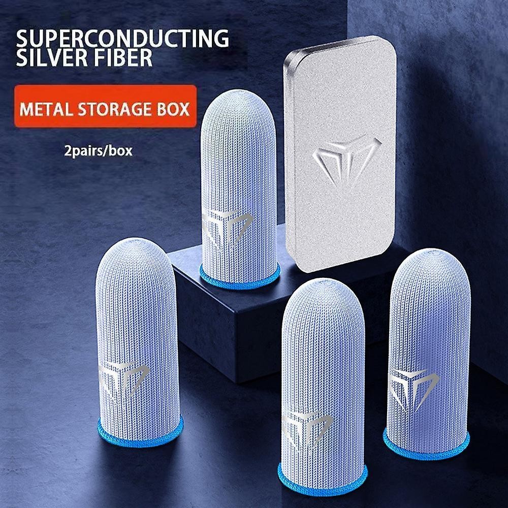 High Quality Game Finger Sleeve Set Glass Silver Fiber Ice Silk Gloves ...