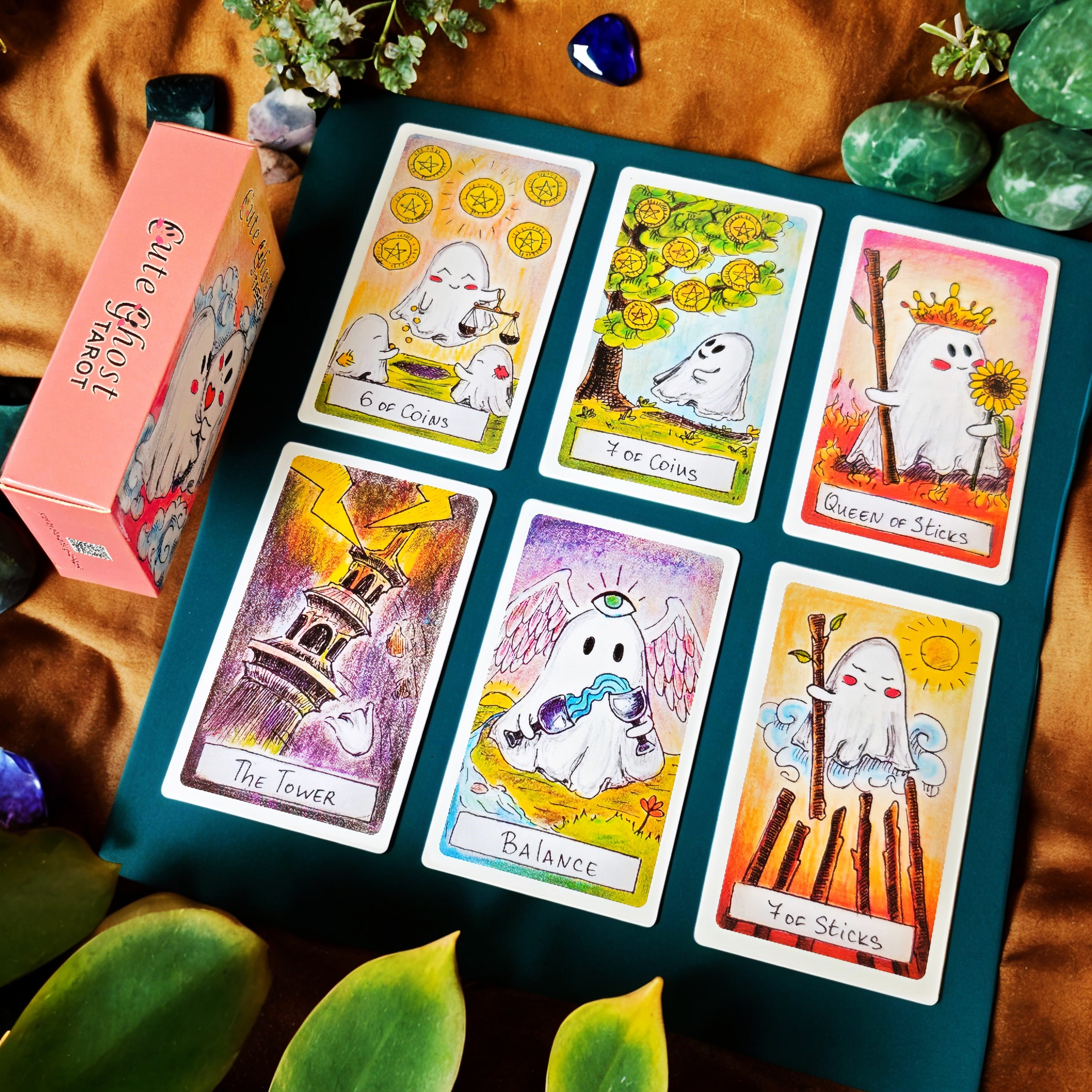 Cute Ghost Tarot Deck 78 Cards English Version Oracle Divination Set ...