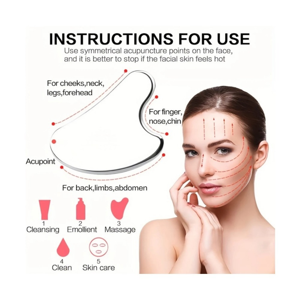 Ice Face Roller & Stainless Steel Gua Sha Board Set – Reusable Facial ...