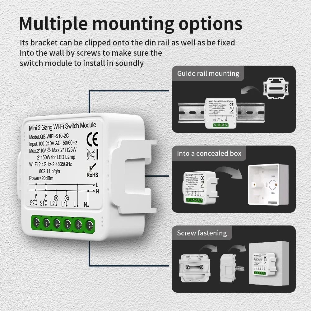 Tnce Tuya Wifi Zigbee Lamp Curtain Dimmer Switch Smart Diy Mini Module Way Controller App