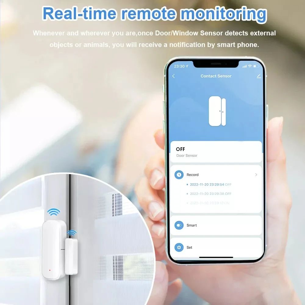 New Smart ZigBee Wireless Door and Window Sensor with Real-time Alarm ...