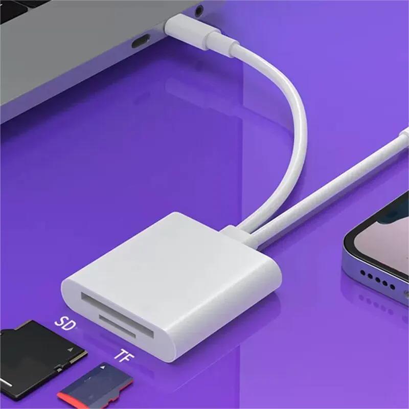 New Dual Slot USB C SD TF Adapter Digicam Memory Card Reader for iPhone ...
