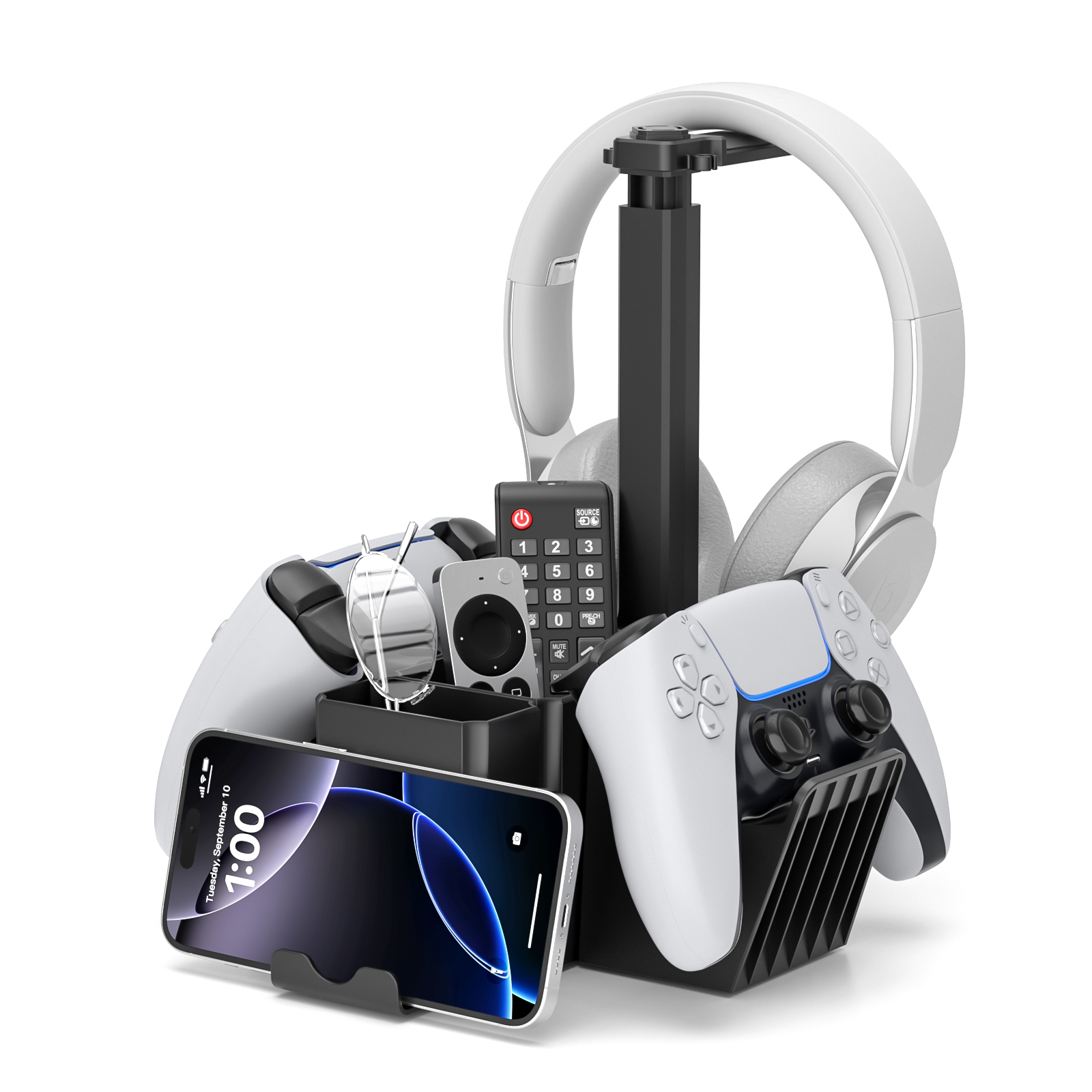 Dual Controller Holder with Headphone Stand - Multi-Functional Desk ...