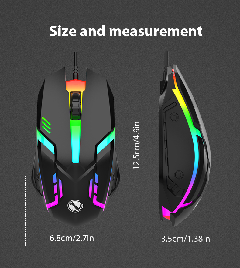 S1 USB Luminous Gaming Mouse with Wire for Computer Laptop Gaming ...