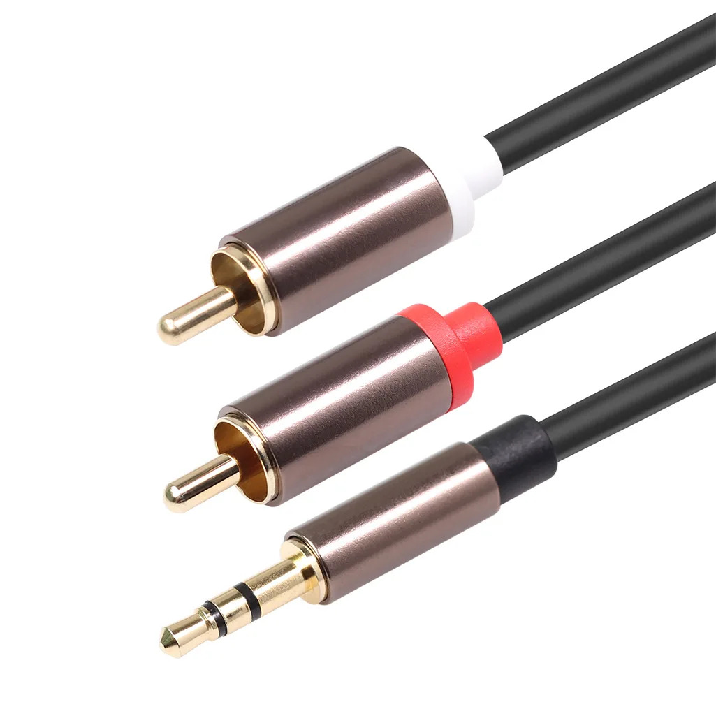 1M 2M 3M 3.5mm Jack Aux to 2 RCA Audio Video Cable Stereo Y Splitter ...